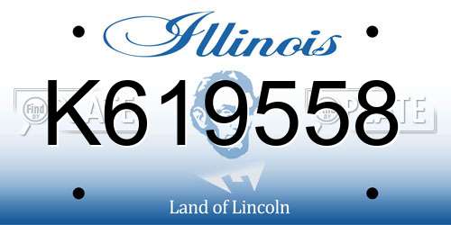 K619558 Illinois License Plate