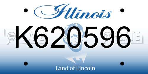 K620596 Illinois License Plate