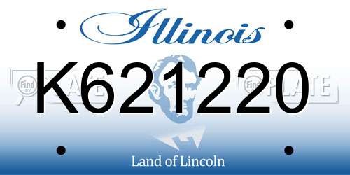 K621220 Illinois License Plate