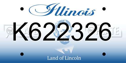 K622326 Illinois License Plate