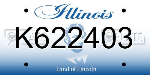 K622403 Illinois License Plate