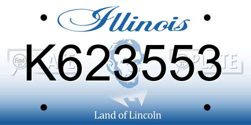 K623553 Illinois License Plate