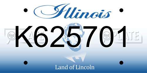 K625701 Illinois License Plate