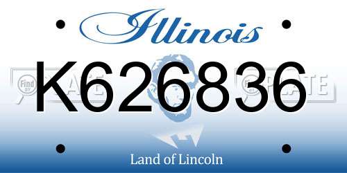 K626836 Illinois License Plate