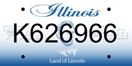 K626966 Illinois License Plate