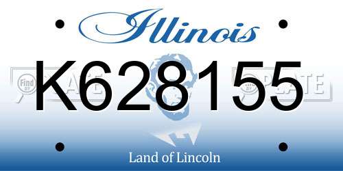 K628155 Illinois License Plate