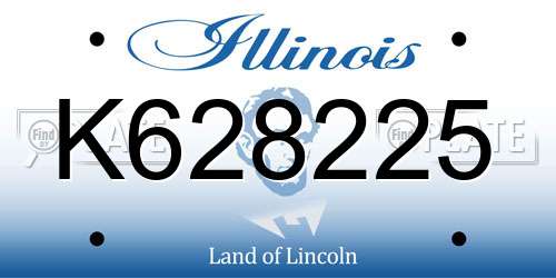 K628225 Illinois License Plate