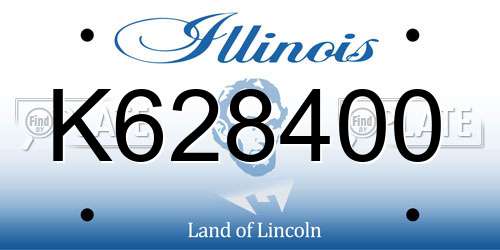 K628400 Illinois License Plate