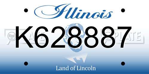 K628887 Illinois License Plate
