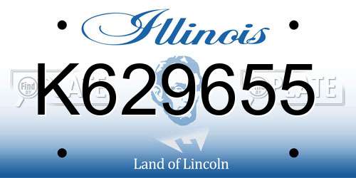 K629655 Illinois License Plate