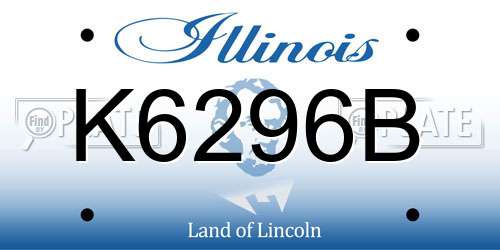 K6296B Illinois License Plate