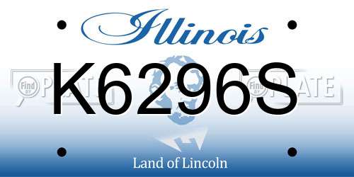 K6296S Illinois License Plate