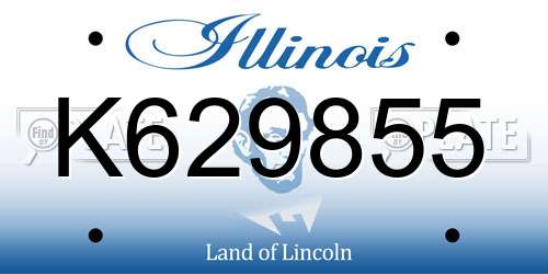 K629855 Illinois License Plate