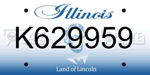 K629959 Illinois License Plate