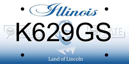 K629GS Illinois License Plate