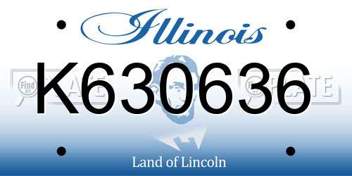K630636 Illinois License Plate