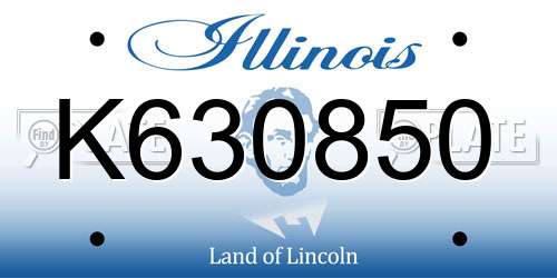 K630850 Illinois License Plate