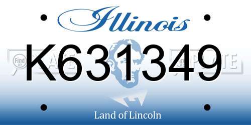 K631349 Illinois License Plate