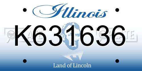K631636 Illinois License Plate