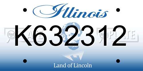 K632312 Illinois License Plate