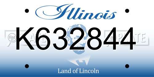 K632844 Illinois License Plate