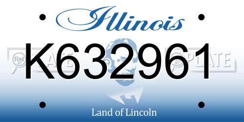 K632961 Illinois License Plate