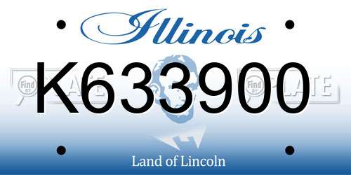 K633900 Illinois License Plate