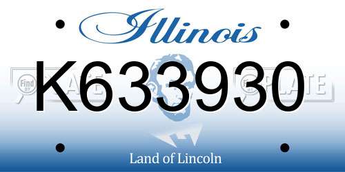 K633930 Illinois License Plate