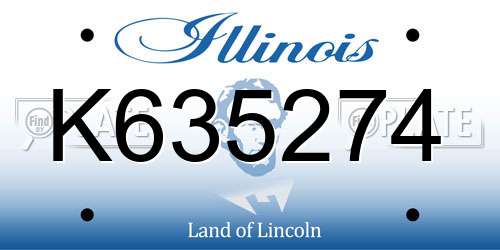 K635274 Illinois License Plate