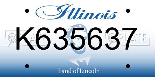 K635637 Illinois License Plate