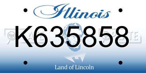 K635858 Illinois License Plate