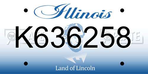 K636258 Illinois License Plate