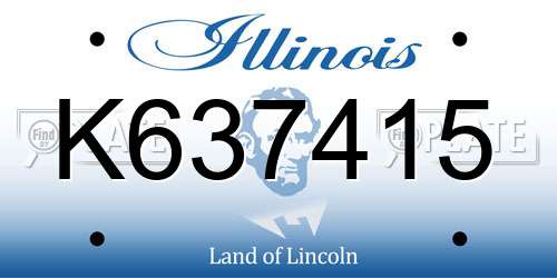 K637415 Illinois License Plate