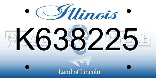 K638225 Illinois License Plate