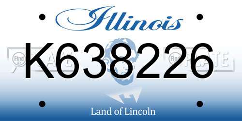 K638226 Illinois License Plate