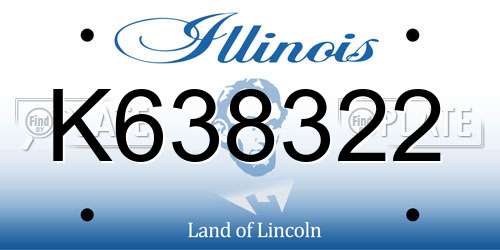 K638322 Illinois License Plate
