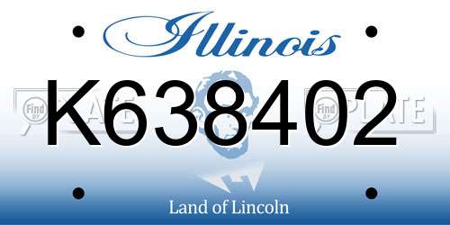 K638402 Illinois License Plate