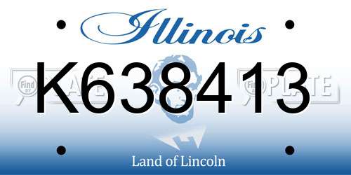 K638413 Illinois License Plate
