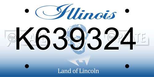K639324 Illinois License Plate