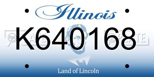 K640168 Illinois License Plate