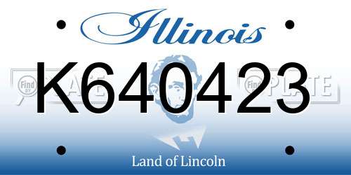K640423 Illinois License Plate