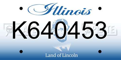 K640453 Illinois License Plate