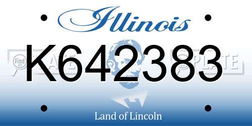 K642383 Illinois License Plate