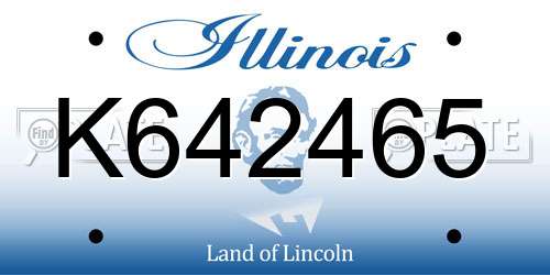 K642465 Illinois License Plate