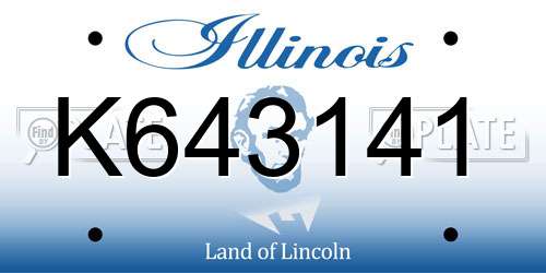 K643141 Illinois License Plate