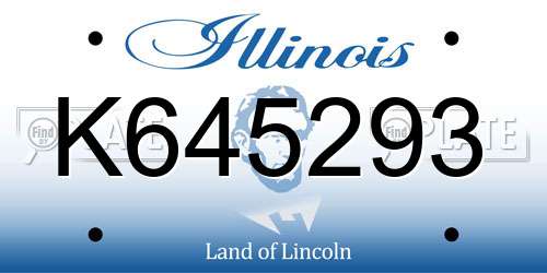 K645293 Illinois License Plate