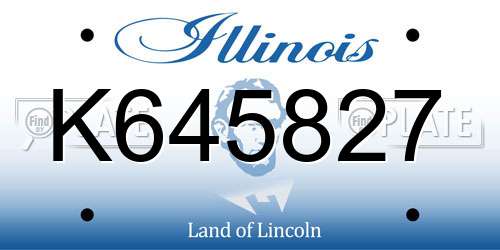 K645827 Illinois License Plate