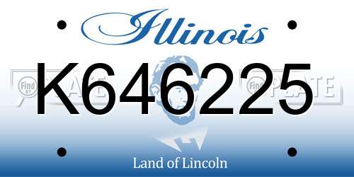 K646225 Illinois License Plate