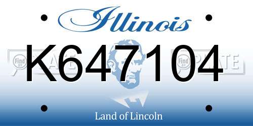 K647104 Illinois License Plate