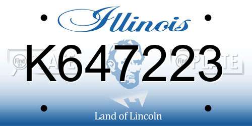 K647223 Illinois License Plate